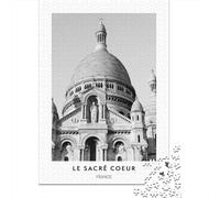 Plaque Métallique 70x50cm/1000pcs avec Sacré-Cœur Basilica, Paris pour Le Coin Bar, pour Les Amateurs De Décoration Rétro