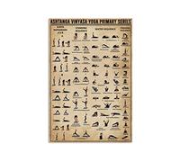 Plaque métallique Ashtanga Vinyasa Yoga Connaissance Art mural, Impression, Poses, Décor, Affiche Chakra, Cadeau amoureux Décoration intérieure vintage 8x12 pouces