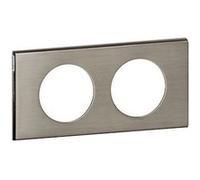 LEGRAND - Plaque Céliane - Plaque de Finition pour Prises et Interrupteurs Céliane - 2 Postes - Matière Inox Brossé