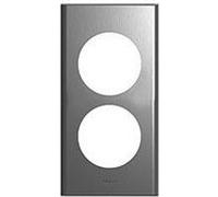 Plaque métallique Céliane - Inox brossé - Double verticale 57mm