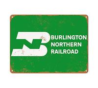 Plaque Métallique, Chemin De Fer Burlington Northern, Metal Sign Plaque Antirouille, Décoratif Affiche Étain Pour Parc Bar Collection, 20X30Cm