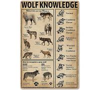 Plaque Métallique Connaissance du Loup Affiche Étain Nouveauté Poster en Métal Mural Plaque pour Clubs Café Décoration Murale S