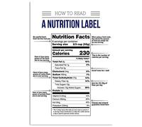 Plaque métallique « Connaissances en nutrition » : Comment lire une étiquette nutritionnelle (8 x 12 pouces) - Décoration murale pour bureau, salle de club ou maison