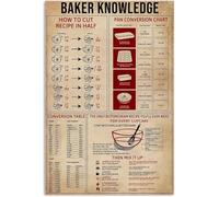 Plaque Métallique, Conseils De Boulangerie : Comment Diviser Une Recette En Deux, Métal Mur Affiche Antirouille, Durable Plaque Métal Signe Pour Jardin Chambre Collection, 20X30Cm
