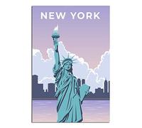 Plaque métallique de style vintage représentant la Statue de la Liberté à New York. Idéale pour décorer bars, bureaux, salles de jeux, chambres, salles à manger, cuisines ou comme cadeau.20 x 30 cm.
