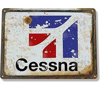 Plaque métallique décorative Cessna Aviation Avion Hangar Aeronautique 20,3 x 30,5 cm
