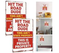 Plaque Métallique Décorative Pour Propriété Privée, Objet De Décoration Polyvalent Et Cadeau Unique Garages, Installation Sur Tout Mur, Porte Ou Clôture, Style Rétro(7.8 * 11.8+11.8 * 15.7)