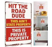 Plaque Métallique Décorative Pour Propriété Privée, Objet De Décoration Polyvalent Et Cadeau Unique Garages, Installation Sur Tout Mur, Porte Ou Clôture, Style Rétro(11.8 * 15.7in-1PC)