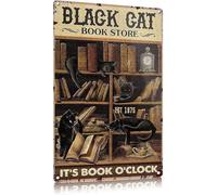 Plaque métallique décorative rétro pour la maison, salon de coiffure, bars, restaurants, cafés, bureaux, magasins, pubs, clubs. Cadeau « C'est l'heure du livre » pour femmes et hommes (20 x 30 cm).