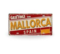 Plaque métallique Espagne • Targa décorative 15×30 cm • Décor vintage villes espagnoles (11 Mallorca)