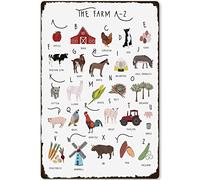 Plaque métallique Farm Knowledge The Farm AZ Poster Farm School Education Home Kitchen Club Décoration murale Plaque 8x12 pouces