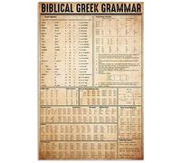 Plaque métallique « Grammaire grecque biblique » style vintage, décoration scolaire, affiche en métal, 20 x 30 cm, pour bureau, club ou maison.