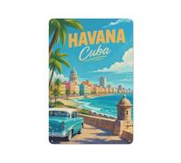 Plaque Métallique Havana Cuba Minimal_001 30x20cm Déco Murale | Décorez le bureau avec des plaques en métal décoratives pour enrichir l'ensemble.