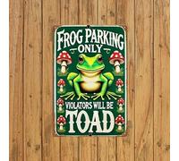 Plaque métallique humoristique « Parking Only Frog » - Décoration murale vintage en forme de grenouille - Pour intérieur/extérieur - Décoration de garage amusante et cadeau de pendaison de crémaillèr