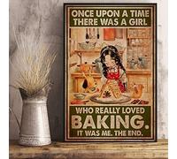 Plaque Métallique Il Était Une Fois Une Fille Qui Aimait Vraiment Cuisiner Plaques Murale Panneaux Pour Maison Pub Chambre Exterieur M