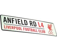 Plaque métallique Liverpool FC avec blason officiel du club et adresse du stade BS645 (taille unique) (Blanc)