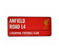 Plaque métallique Liverpool FC avec blason officiel du club et adresse du stade BS646 (taille unique) (Rouge)