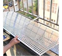 Plaque métallique perforée en acier inoxydable pour protection de balcon, garde-corps et étagères de rangement, trous circulaires 57 x 120 cm et solution élégante