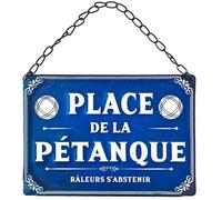 Plaque métallique Place de la Pétanque 20 cm