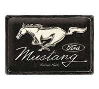 Plaque métallique Rectangulaire Mustang multicolore G