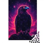 Plaque Métallique Rétro 38x26cm/1000pcs avec Cyberpunk Eagle with Glowing Red Eyes pour Le Salon, Cadeau pour Une Nouvelle Maison Et Les Amateurs De Déco Métal