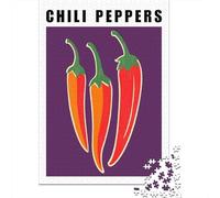 Plaque Métallique Rétro 52x38cm/1000pcs avec Chili Peppers Illustration Kitchen Wall Art pour Le Coin Bar, Présent À Offrir À Noël Aux Amateurs De Décoration De Bar