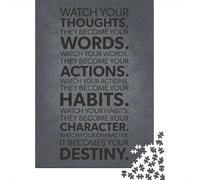 Plaque Métallique Rétro 52x38cm/1000pcs avec Watch Your Thoughts Words pour L’Atelier, Idée De Cadeau À Noël pour Les Passionnés De Plaques Murales
