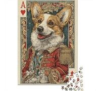 Plaque Métallique Rétro 70x50cm/1000pcs avec Royal Corgi Playing Card pour Le Salon, Cadeau pour Une Nouvelle Maison Et Les Amateurs De Déco Métal