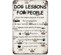 Plaque métallique rétro « Leçons canines pour les personnes », 20 x 30 cm. Idéale pour décorer un jardin, un extérieur, une cuisine, une maison, un bar, un pub ou un espace intime, comme poster ou ca