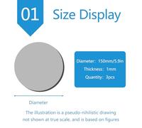 Plaque métallique ronde plate A3-15 cm de diamètre for le travail du métal, l'artisanat et les projets de bricolage(1mm 3pcs)