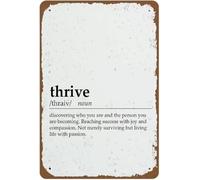 Plaque métallique « Thrive », définition inspirante, décoration de bureau, thérapeute, art, citation, vintage, maison, 20 x 30 cm