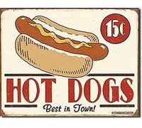 Plaque métallique TNND en forme de Hot Dogs - 20,3 x 30,5 cm