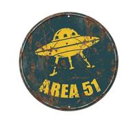 Plaque métallique vintage Alien Area 51 Alien Arrival