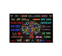 Plaque métallique vintage « Dans cette salle de classe » - Décoration murale vintage pour salle de classe - Affiche en métal « Nous sommes une équipe » - 20 x 30 cm