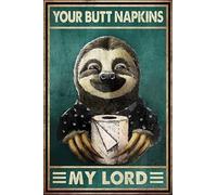 Plaque métallique vintage en aluminium avec inscription « Otter Your Butt Towels My Lord » pour toilettes, bar, pub, club, café, restaurant, 30,5 x 20,3 cm