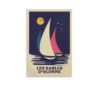 Plaque métallique vintage « Les Sables-d'Olonne Sailing » personnalisable, style rétro, pour mur, extérieur, intérieur, rue, bureau, 15 x 30 cm
