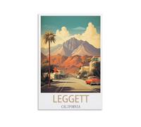 Plaque métallique vintage pour le Café Leggett, Californie - Affiche vintage - Décoration murale rustique pour la maison, la cuisine et les voyages - 30 x 40 cm
