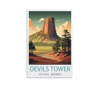 Plaque métallique vintage représentant le monument national Devils Tower, affiche pour jardin et cuisine, décoration murale inspirante pour la maison, la cuisine, le bar ou un club, 15 x 30 cm
