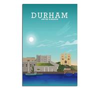 Plaque métallique vintage style château de Durham, idéale pour pub, abri de jardin, bar, bureau, caverne, maison, chambre, salle à manger, cuisine, cadeau 30 x 30 cm