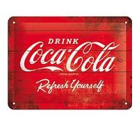 Plaque métallique Wood Coca-cola Incolore G
