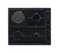 BPE6411BM - Table de cuisson gaz et électrique - 4 plaques de cuisson - Niche - largeur : 56 cm - profondeur : 49 cm - noir