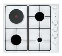 Brandt BPE6411WM - Table de cuisson gaz et électrique - 4 plaques de cuisson - Niche - largeur : 56 cm - profondeur : 49 cm - blanc
