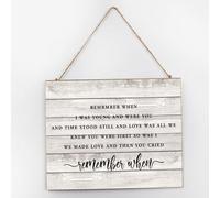 Plaque moderne en bois avec citation « Remember When I Was Young And Were You And Time » - Citation de motivation rustique et inspirante - Décoration primitive pour étagère, porche - 25,4 x 30,5 cm