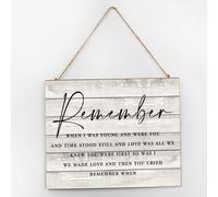 Plaque moderne en bois « Remember When I Was Young And Were You » - Plaque rétro en bois avec citation inspirante pour réchauffement du cœur - Décoration artistique pour fenêtre de table - 25,4 x 30,5