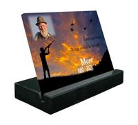 Plaque Mortuaire personnalisée en Granit Noir - Plaque tombale Personnalisée thème chasseur (Petit Rectangle (21x15 CM) / (Grand Rectangle (30 * 20 cm))