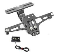 Plaque Moto Plaque Immatriculation Réglable avec Support de Plaque d'immatriculation arrière réglable avec éclairage LED pour Moto Honda Forza 125 250 300 350 750(Titanium)