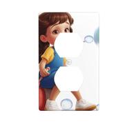 Plaque murale 11,4 x 7 cm en polycarbonate durable, résistant à la chaleur et à la décoloration, facile à nettoyer, motif petite fille soufflant de bulles, taille standard