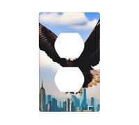 Plaque murale 11,4 x 7 cm en polycarbonate durable, résistant à la chaleur et à la décoloration, facile à nettoyer, motif WHJSHOP l'aigle avec ailes - Taille standard