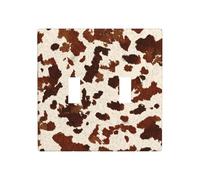 Plaque murale à bascule double avec texture peau de cheval marron - Taille standard - 11,4 x 11,4 cm