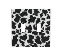 Plaque murale à bascule motif vache noire et blanche - Taille standard - 11,4 x 11,4 cm